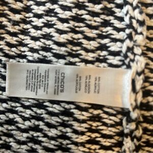 Chico’s cardigan sweater 
Black & white